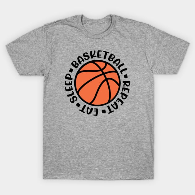 Eat Sleep Basketball Repeat Boys Girls Cute Funny T-Shirt by GlimmerDesigns